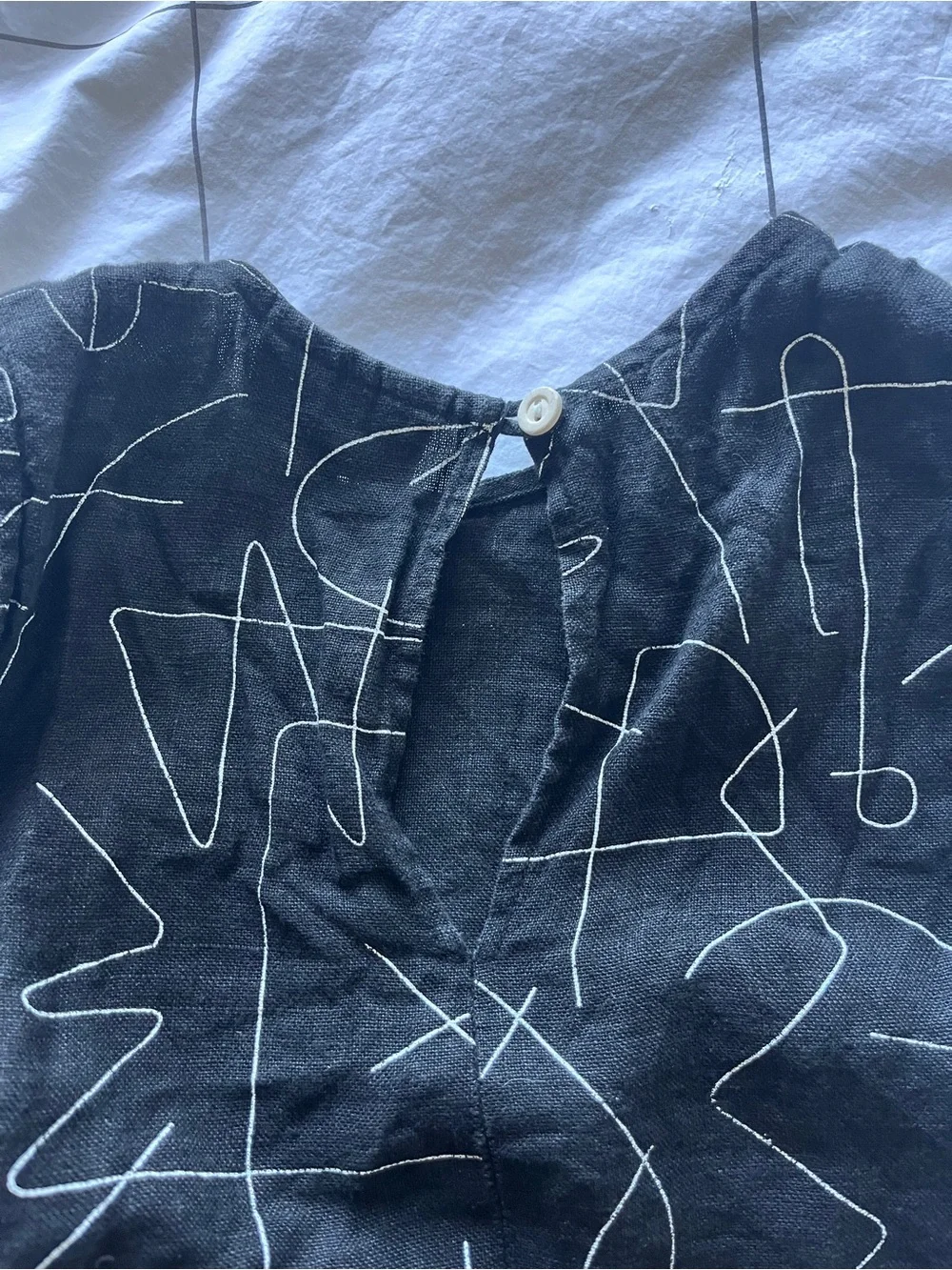 Dusen Dusen linen tank - abstract squiggle
